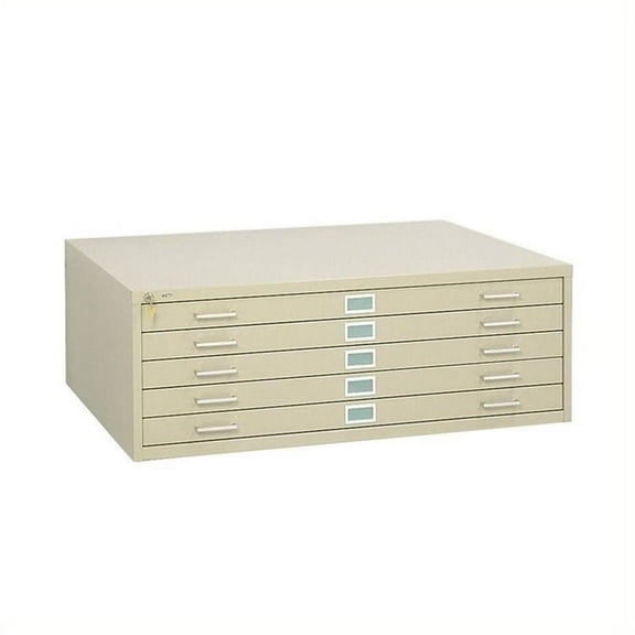 Scranton & Co 5 Drawer Metal Flat Files Cabinet for 36" x 48" Files in Tropic Sand