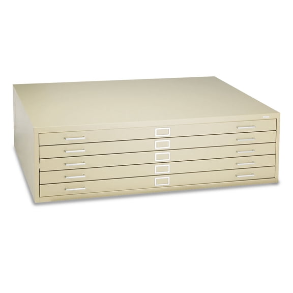 Scranton & Co 5 Drawer Metal Flat Files Cabinet for 36" x 48" Files in Tropic Sand
