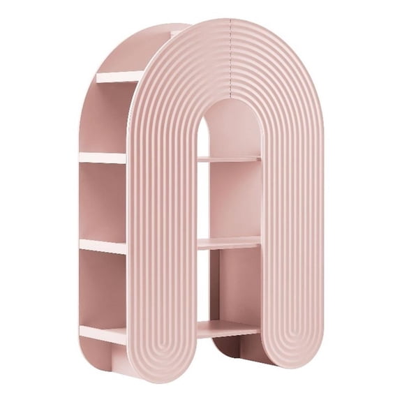 Scranton & Co 58" Arched Ripple Bookshelf in Soft Pink