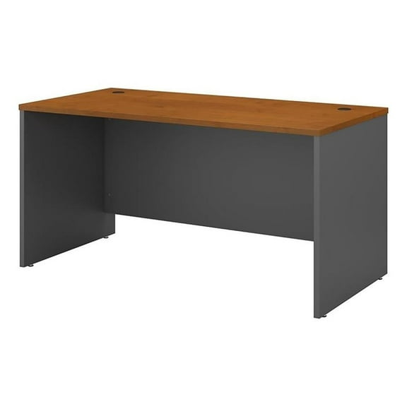 Scranton & Co 60" Contemporary Engineered Wood Office Desk in Cherry/Gray