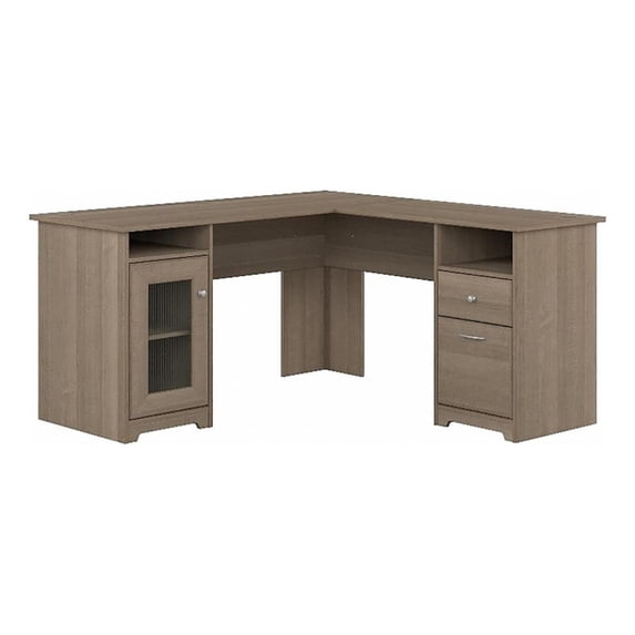 Scranton & Co 60" Traditional Engineered Wood L Shaped Computer Desk in Ash Gray