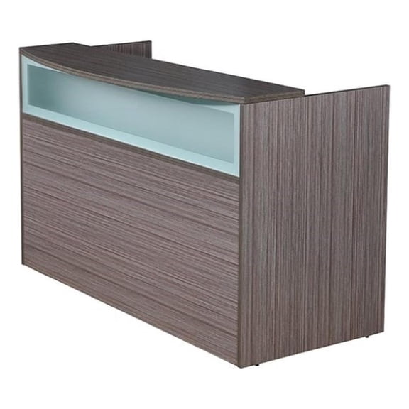 Scranton & Co 71" Plexiglass Reception Desk with Modesty Panel in Driftwood