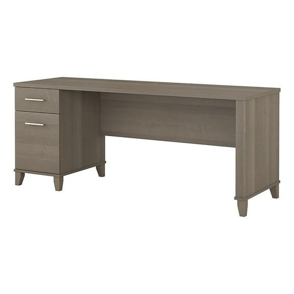 Scranton & Co 72" Engineered Wood Office Desk with Drawers in Ash Gray