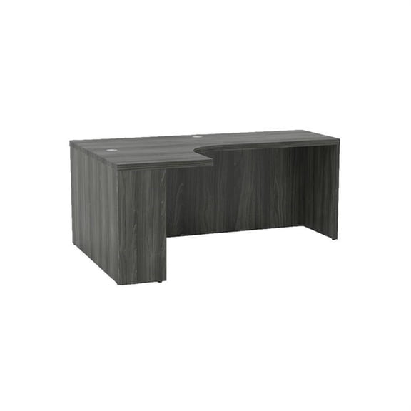 Scranton & Co 72" Left Extended Corner Table in Gray Steel