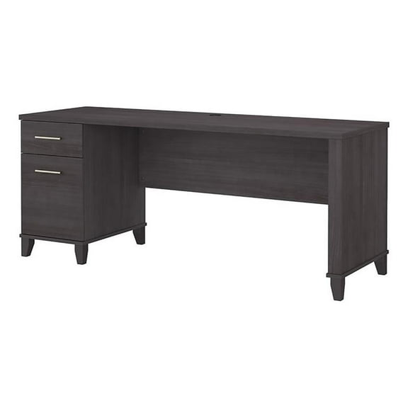 Scranton & Co 72" Transitional Engineered Wood Office Desk with Drawers in Gray