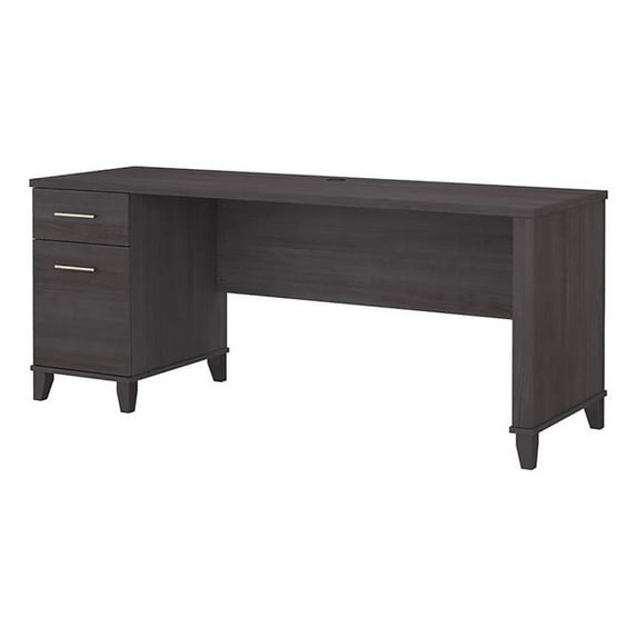 Scranton & Co 72" Transitional Engineered Wood Office Desk with Drawers in Gray