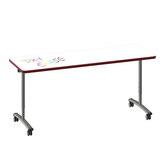Scranton & Co Adjustable Dry Erase Flip Top Table with Markerboard White