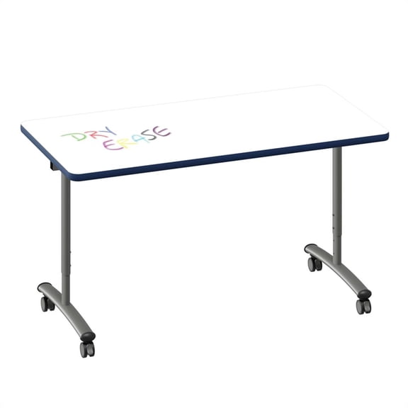 Scranton & Co Adjustable Dry Erase Flip Top Table with Wood Core White 60"