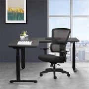 Scranton & Co Adjustable Office Chair with Vertical Matrix Back in Black Mesh