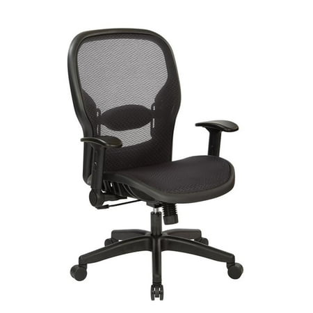 Scranton & Co Air Grid Black Fabric Managers Chair with Adjustable Flip Arms