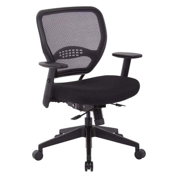 Scranton & Co AirGrid Mesh Back Ergonomic Office Chair in Black Fabric