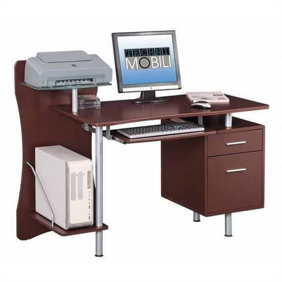 Scranton & Co MDF Chocolate Computer Desk Rectangular 51.25" W x 44" D x 39.5" H Unassembled