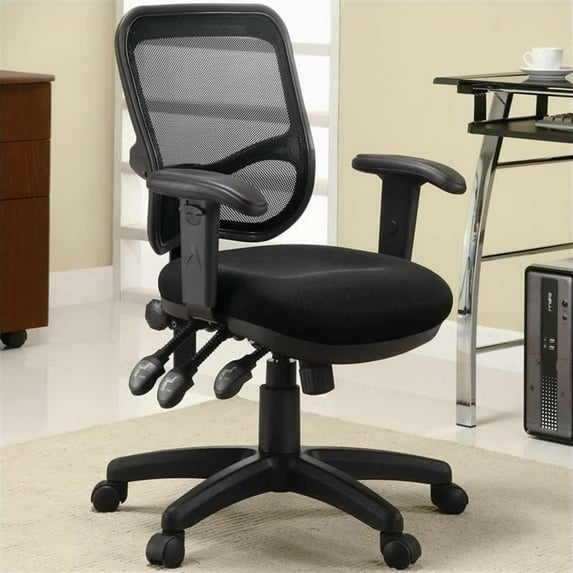 Scranton & Co Contemporary Adjustable Mesh Office Chair in Black