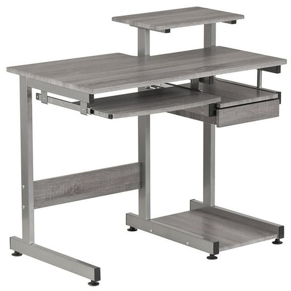 Scranton & Co Contemporary Engineered Wood Computer Desk in Gray