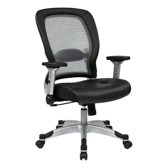 Scranton & Co Contemporary Fabric Adjustable Air Grid Back Office Chair in Gray