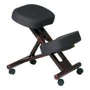Scranton & Co Contemporary Fabric Ergonomic Knee Office Chair in Mahogany/Black