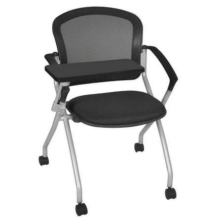 Scranton & Co Contemporary Nesting Chair with Tablet Arm in Black