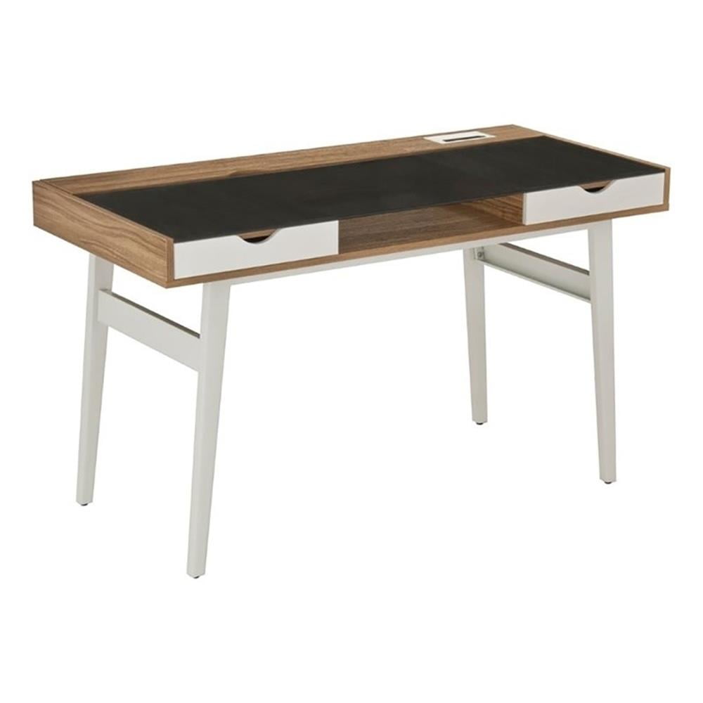 Scranton & Co Contemporary Wood Compact Computer Desk in Walnut ...