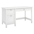 thumbnail image 1 of Scranton & Co Contemporary Wood Computer Office Desk with Storage in Pure White, 1 of 5