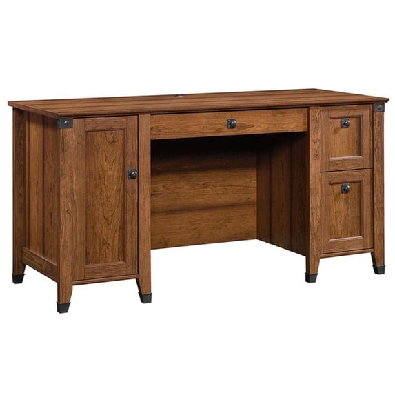 Scranton & Co Engineered Wood Computer Desk with Storage in Washington Cherry