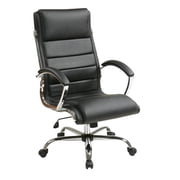 Scranton & Co Executive Office Chair in Black Faux Leather with Chrome Base