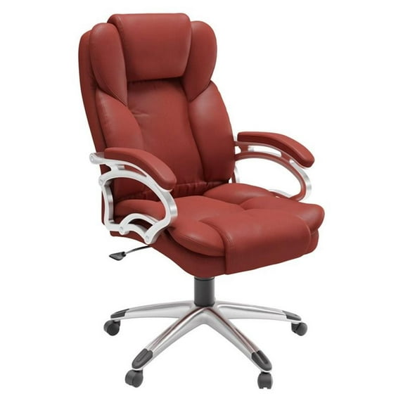 Scranton & Co Executive Office Chair in Brick Red Leatherette