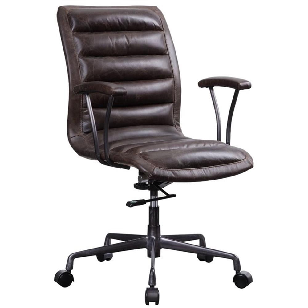 Brown Leather High Back Swivel Executive Chair