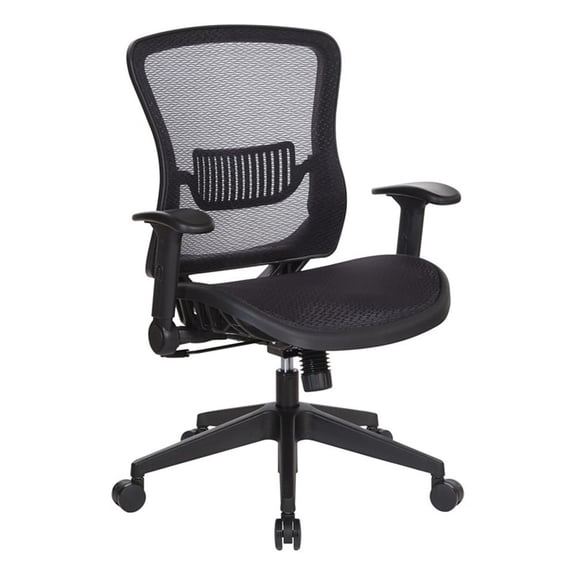 Scranton & Co Fabric Managers Chair with Padded Mesh Seat in Black