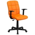 thumbnail image 1 of Scranton & Co Faux Leather Mid-Back Office Chair with Arms in Orange, 1 of 1