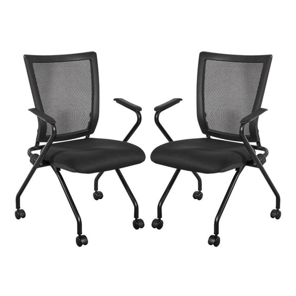 Scranton & Co Folding Chair 2-Pack in Black Coal FreeFlex Fabric