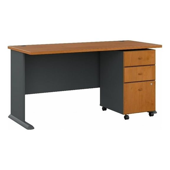 Scranton & Co Furniture 60" Transitional Wood Desk with Drawers in Cherry
