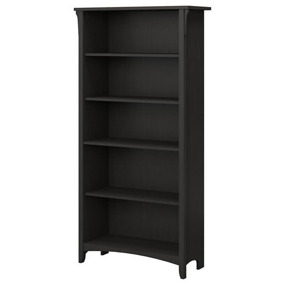 Scranton & Co Furniture Salinas 5 Shelf Bookcase in Vintage Black
