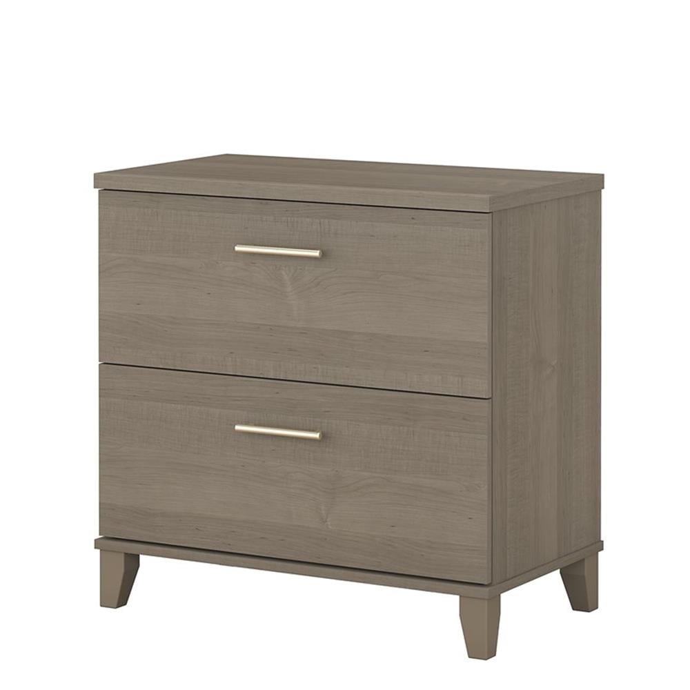Ash Gray Transitional 2-Drawer Lateral Filing Cabinet