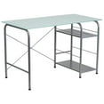 thumbnail image 1 of Scranton & Co Glass Top Home Office Desk in Silver, 1 of 2