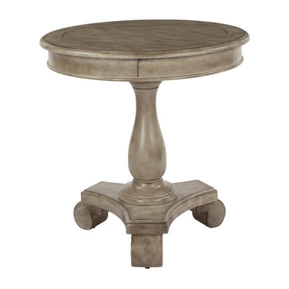 Scranton & Co Hand Painted Round Accent Table in Antique Goldstone Wood Finish