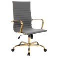 thumbnail image 1 of Scranton & Co High-Back Faux Leather Office Chair With Gold Frame in Gray, 1 of 6