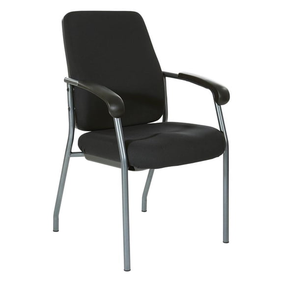 Scranton & Co High Back Guest Chair in Black Fabric with Titanium Frame