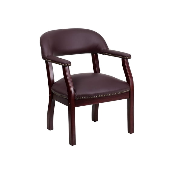 Scranton & Co Leather Conference Guest Chair in Burgundy
