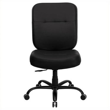 Scranton & Co Leather Office Chair with Extra Wide Seat in Black