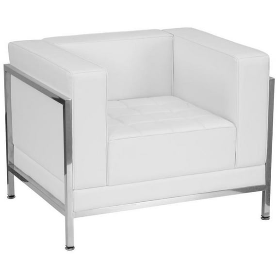 Scranton & Co Leather Reception Chair in White