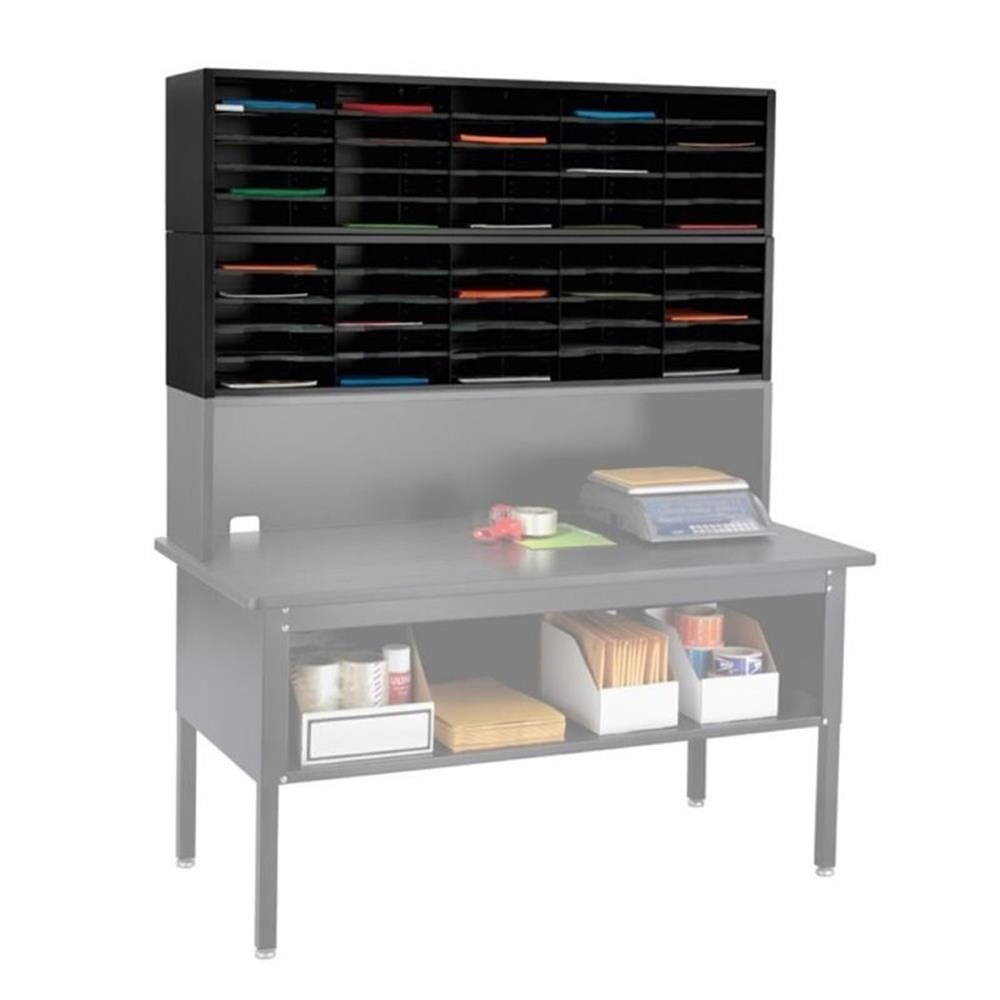 Black Heavy-Gauge Steel 20-Compartment Mail Sorter Module