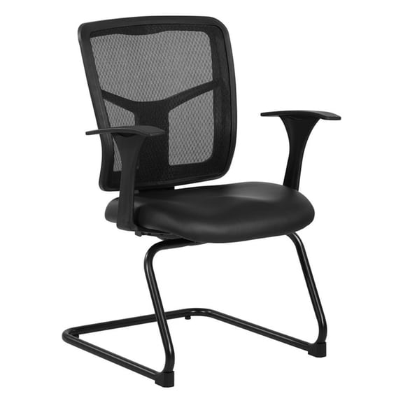 Scranton & Co Mesh Back Visitor Chair in Black Fabric GREENGUARD