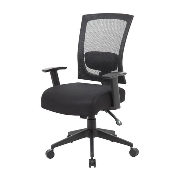 Scranton & Co Mesh Fabric Upholstered 3 Paddle Task Chair in Black