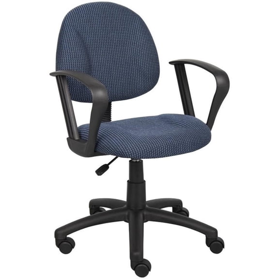 Scranton & Co Mid Back Fabric Posture Chair with Waterfall Seat in Blue