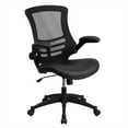 thumbnail image 1 of Scranton & Co Mid-Back Mesh Office Chair with Leather Seat in Black, 1 of 4