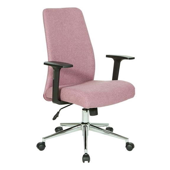 Scranton & Co Mid-Back Office Chair in Orchid Purple Fabric with Chrome Base