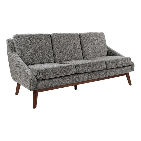 Scranton & Co Mid-Century Sofa in Charcoal Fabric with Coffee Finish Legs