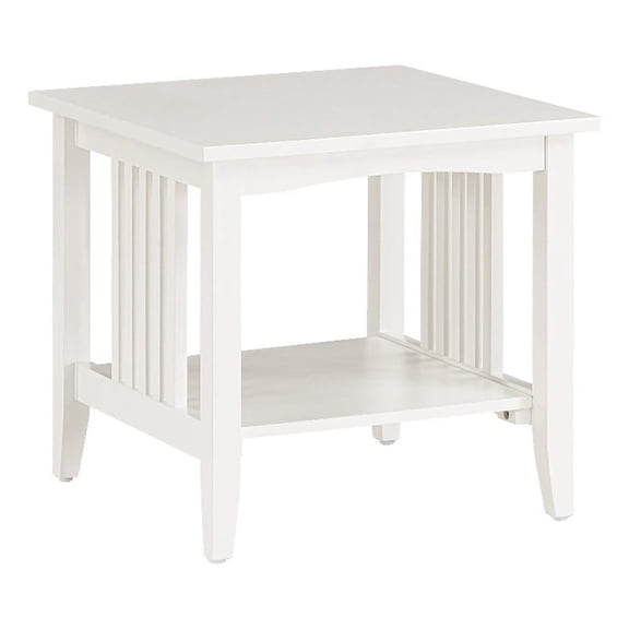 Scranton & Co Mission Style End Table in White Engineered Wood Finish