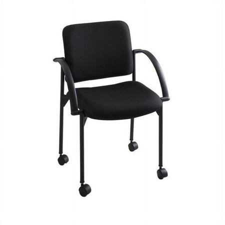 Scranton & Co Mobile Stacking Chair in Black (Set of 2)