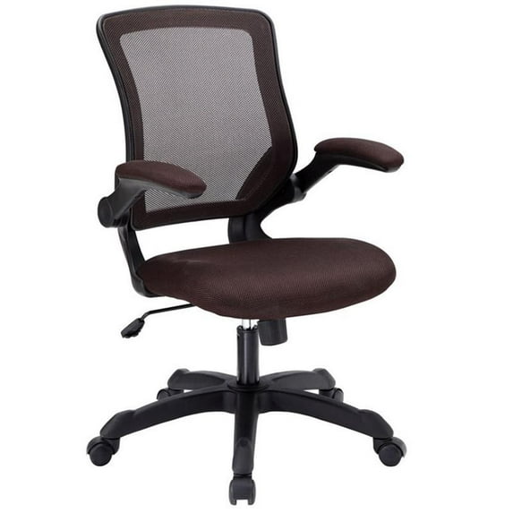 Scranton & Co Modern Breathable Mesh Back Office Chair in Brown